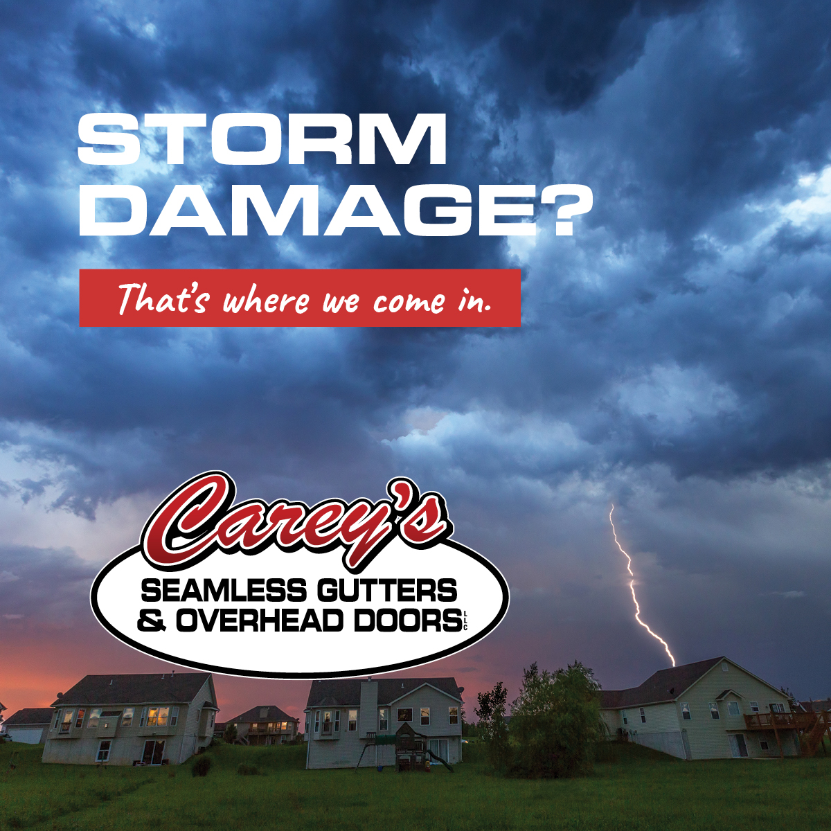 Carey's Seamless Gutters & Overhead Doors, LLC Facebook ad