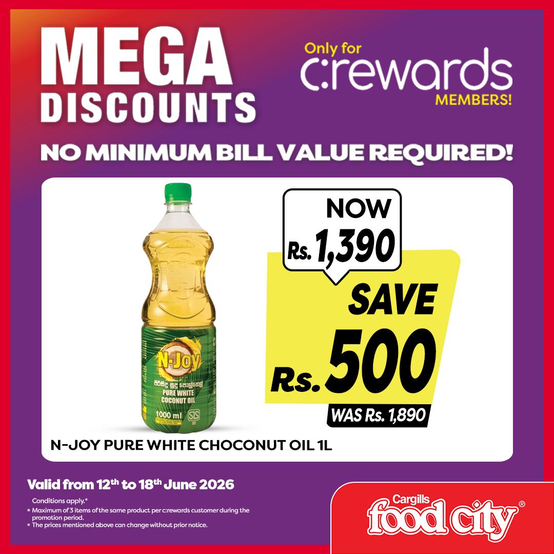 Cargills Food City Facebook ad: Enjoy mega discounts exclusively for c:rewards members!