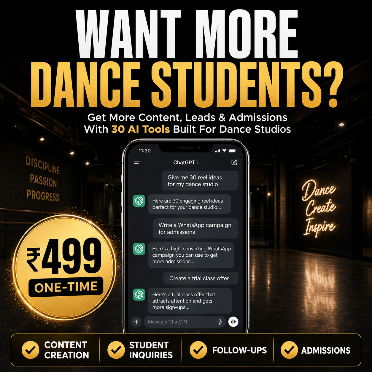 Scale With Deepak Facebook ad: 30 AI Agents Built For Dance Studios