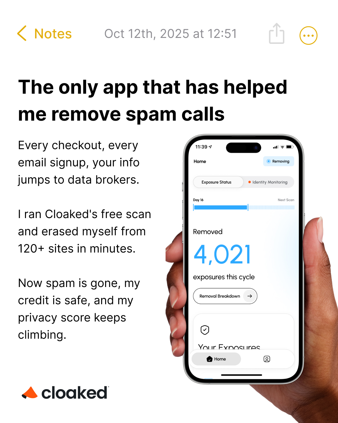 Cloaked Inc. Facebook ad