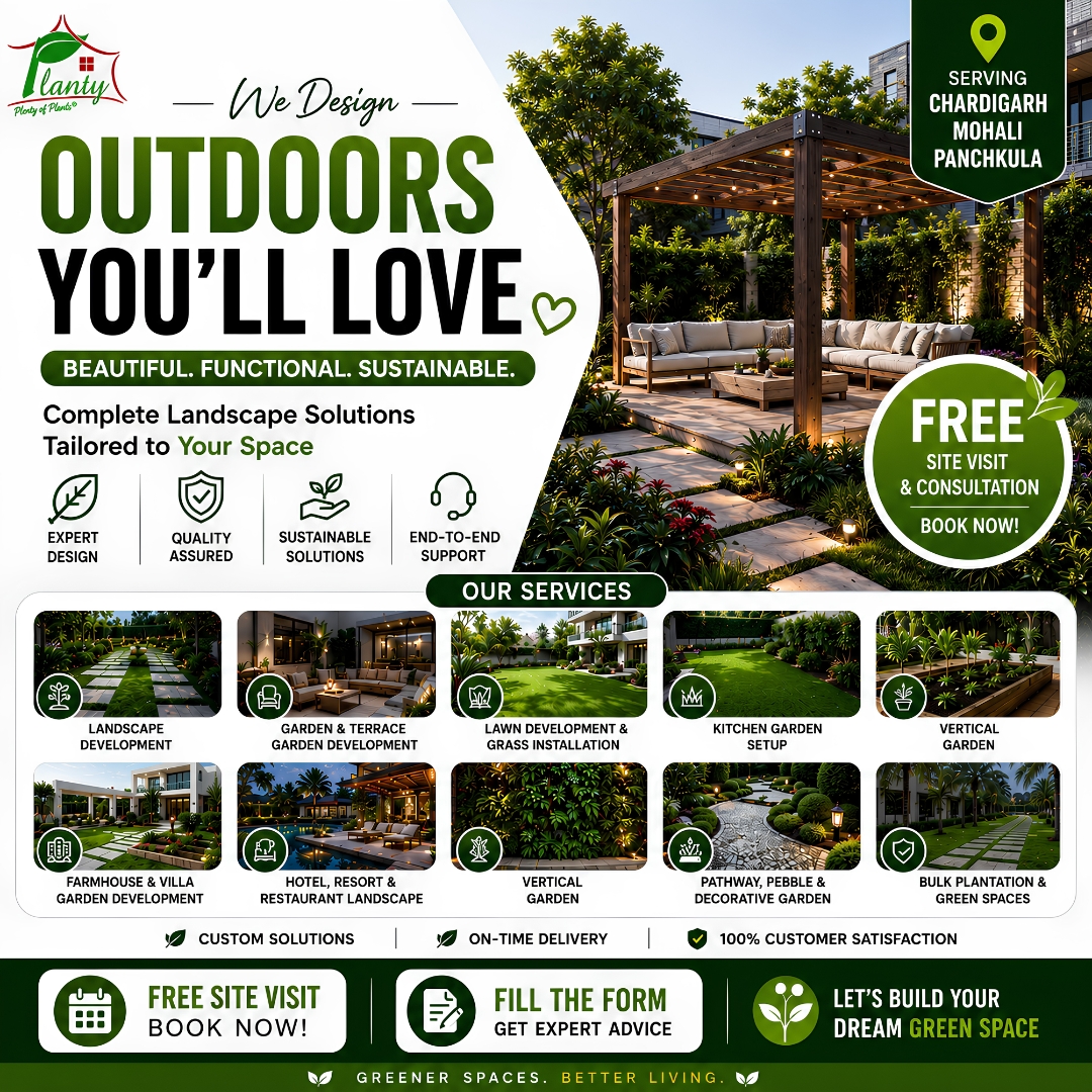 Planty Homes Facebook ad: Serving Chandigarh, Mohali & Panchkula Only.