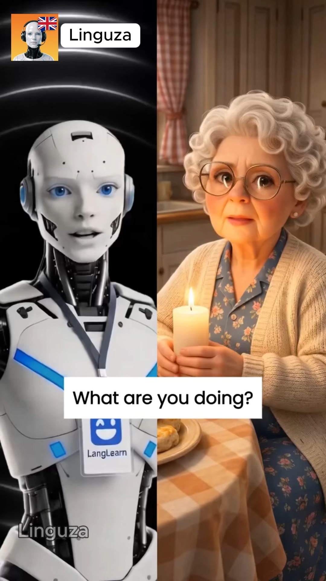 Linguza: AI English Tutor Facebook ad: Try free now!