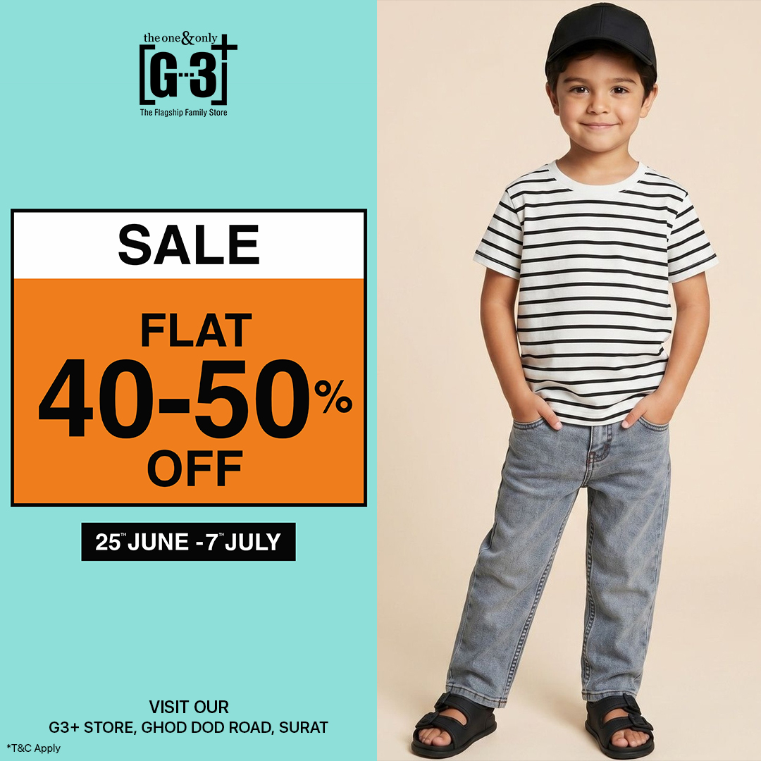 G3 Surat Facebook ad: G3+ Surat - SALE - FLAT 40-50% OFF…