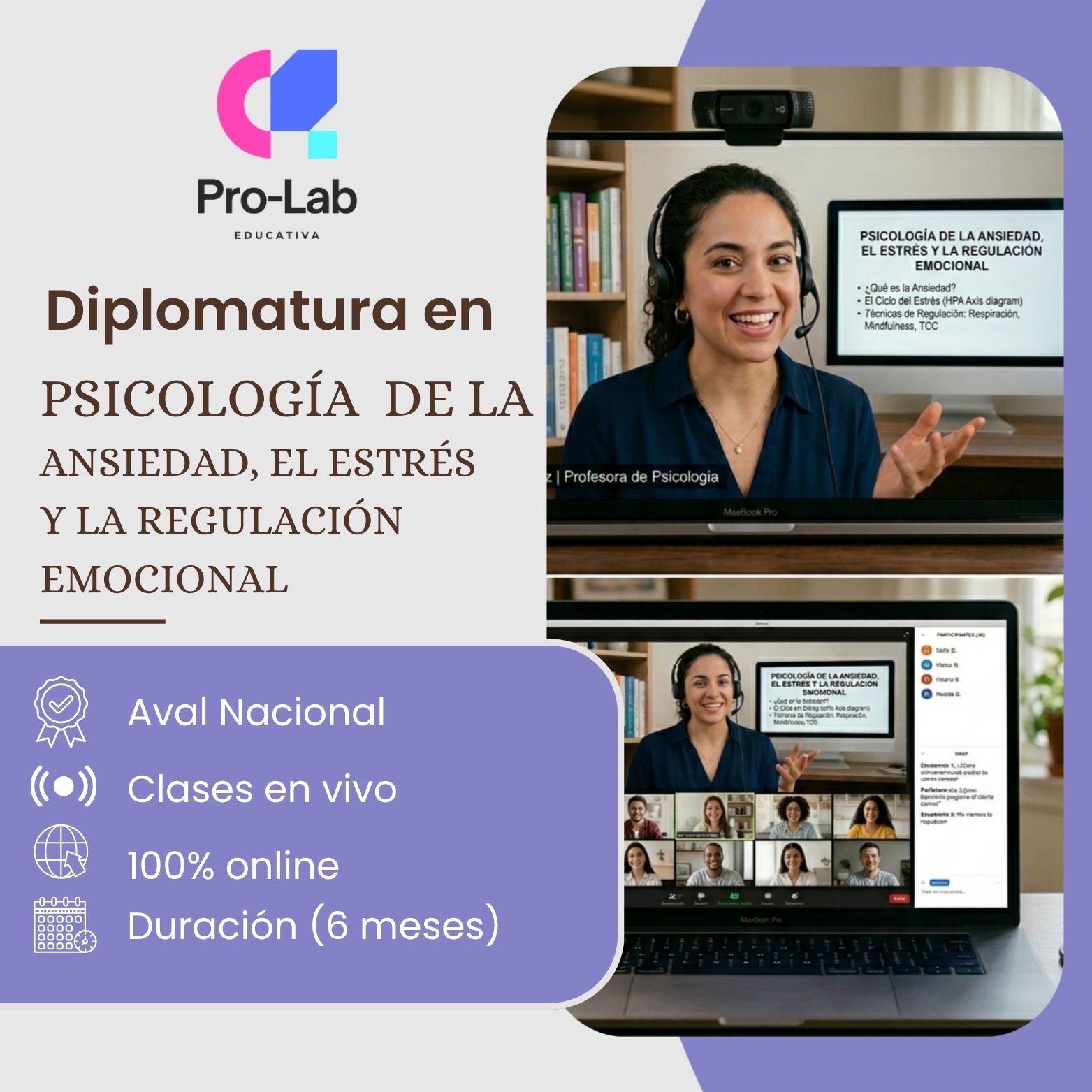 Pro-Lab Educativa - Sede 2 Facebook ad: Comenzá tu formación online con acompañamiento real.