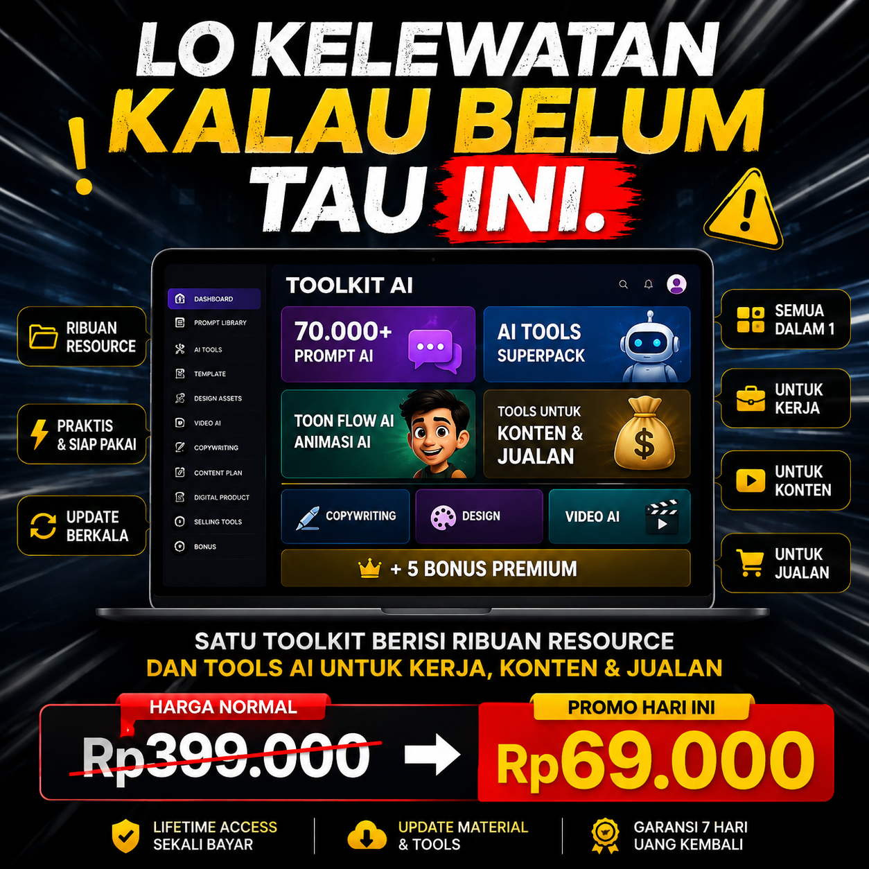 GudangKreatif.ID Facebook ad: AI Content Creator Toolkit