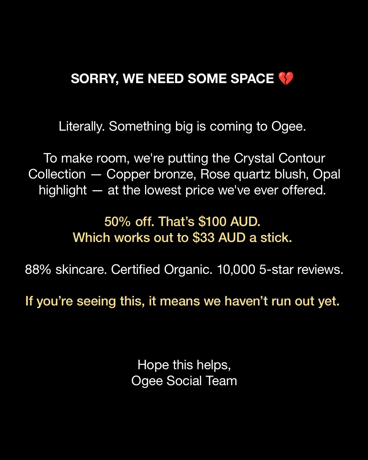 OGEE Facebook ad
