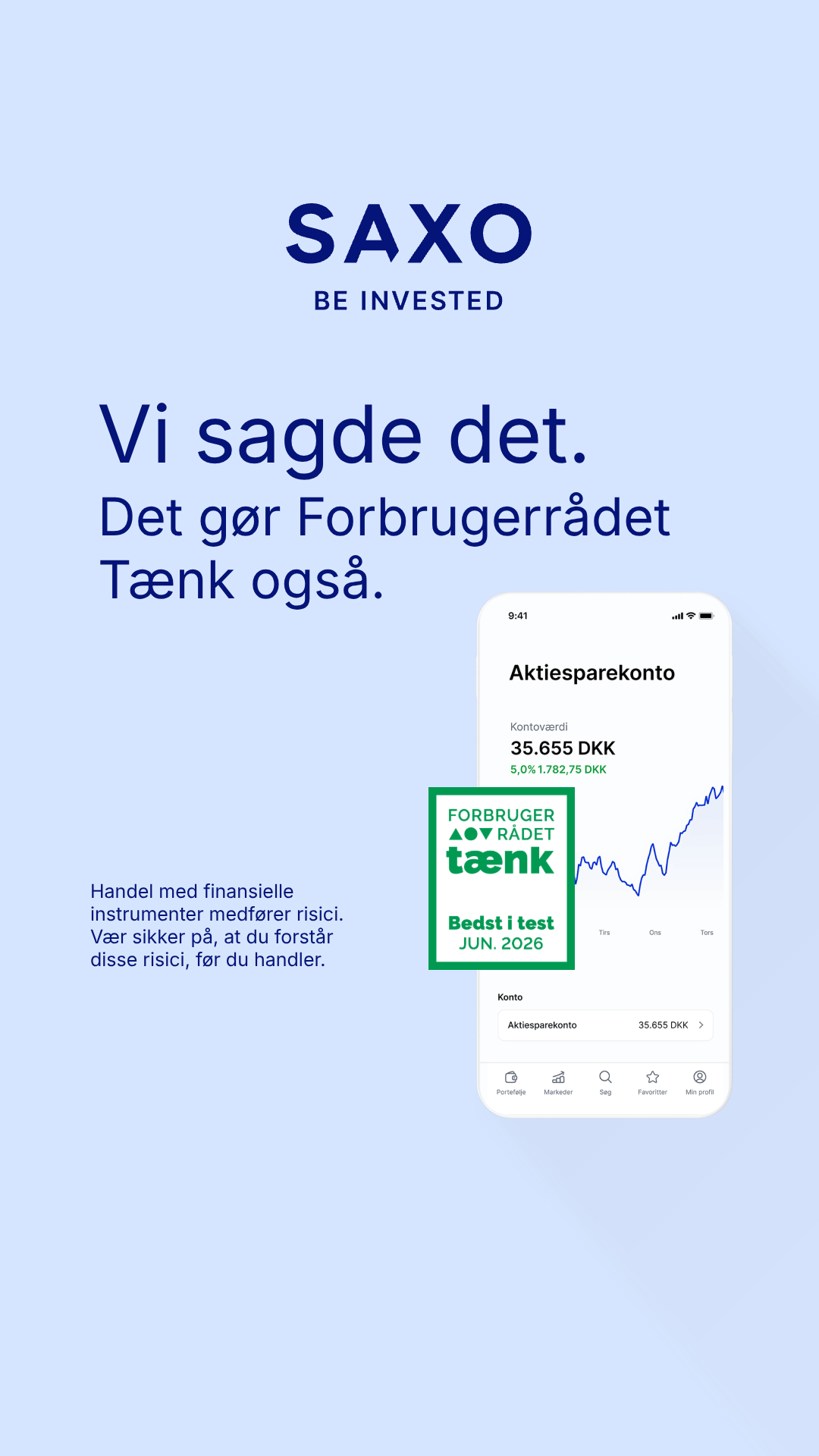 Saxo Bank Facebook ad