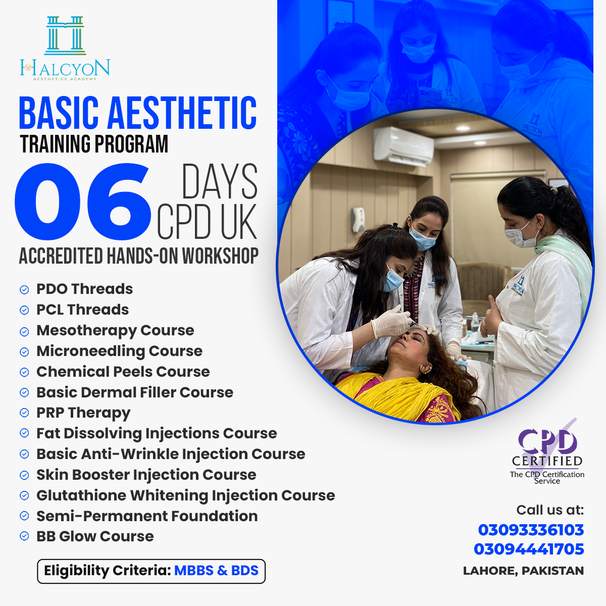 Halcyon Aesthetics Academy Facebook ad