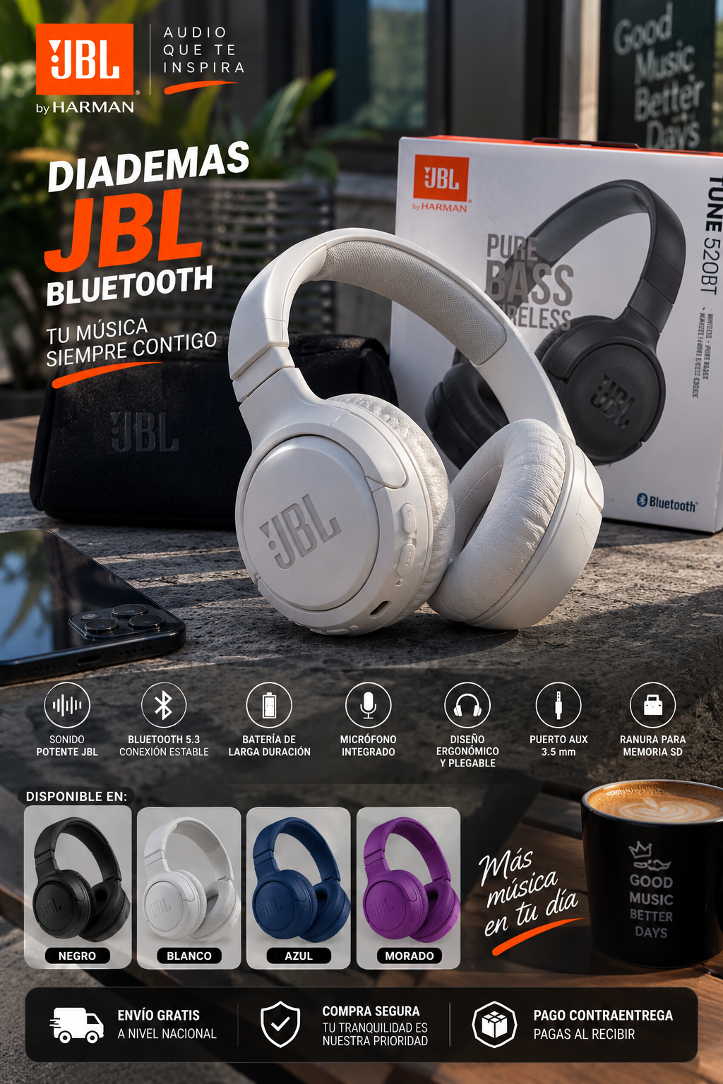 Calidad Total Facebook ad: JBL Bluetooth: ¡Lleva tu música!