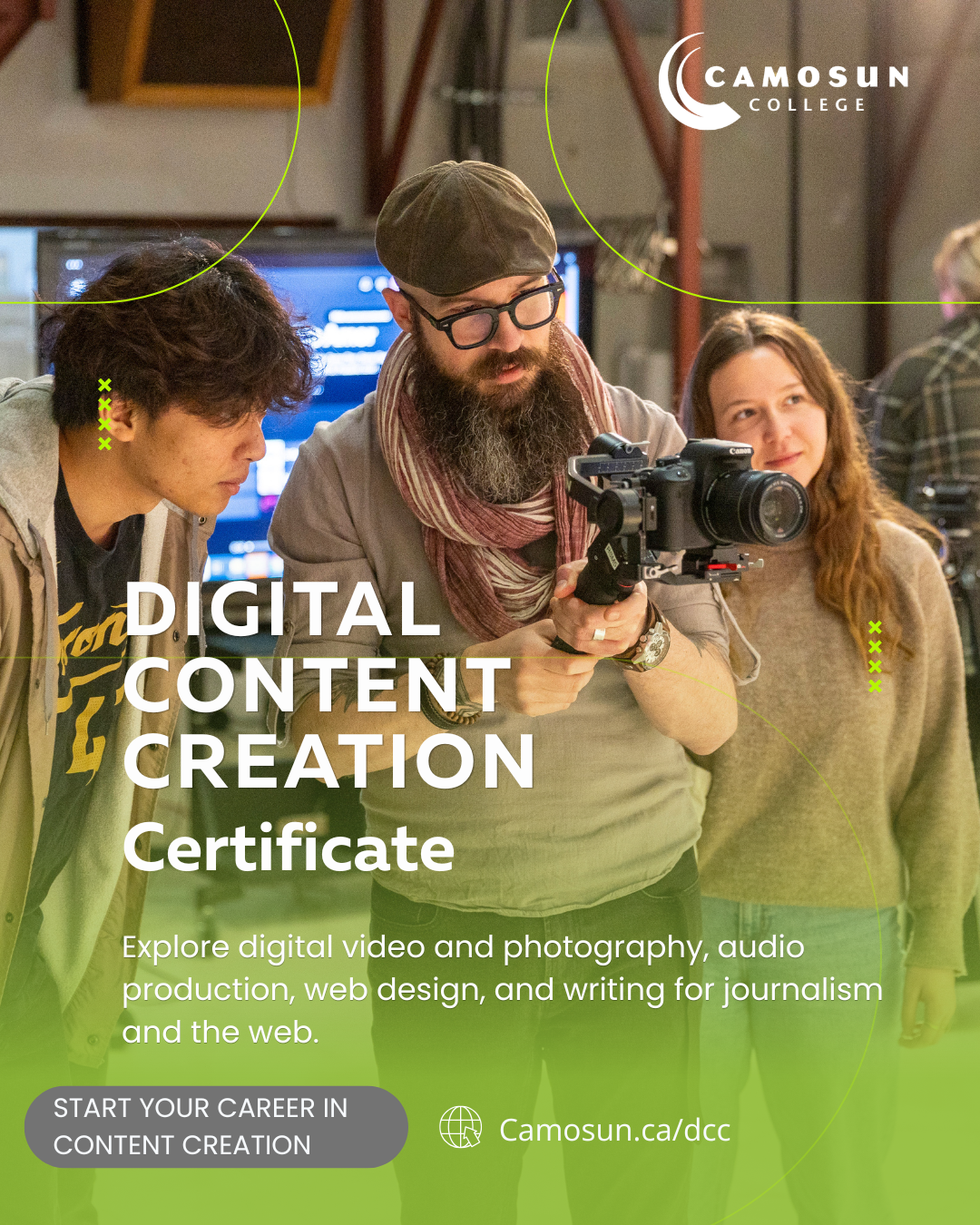 Camosun College Facebook ad: The Digital Content Creation program at Camosun College…