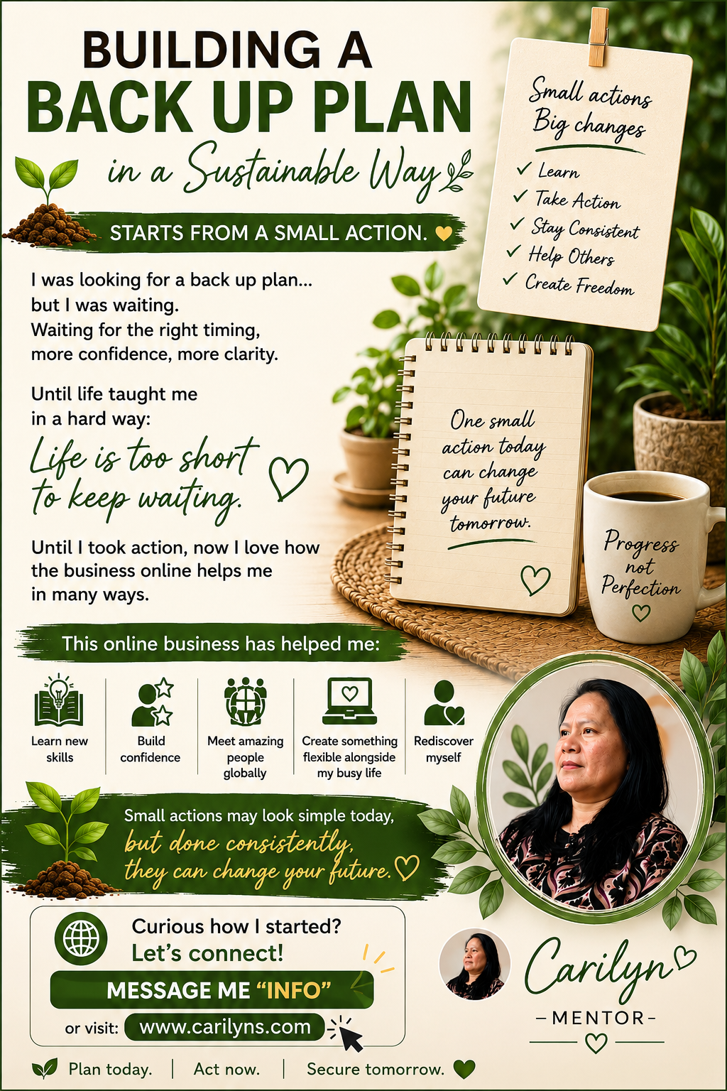 Carilyns Inspiration Facebook ad: Life taught me something important…