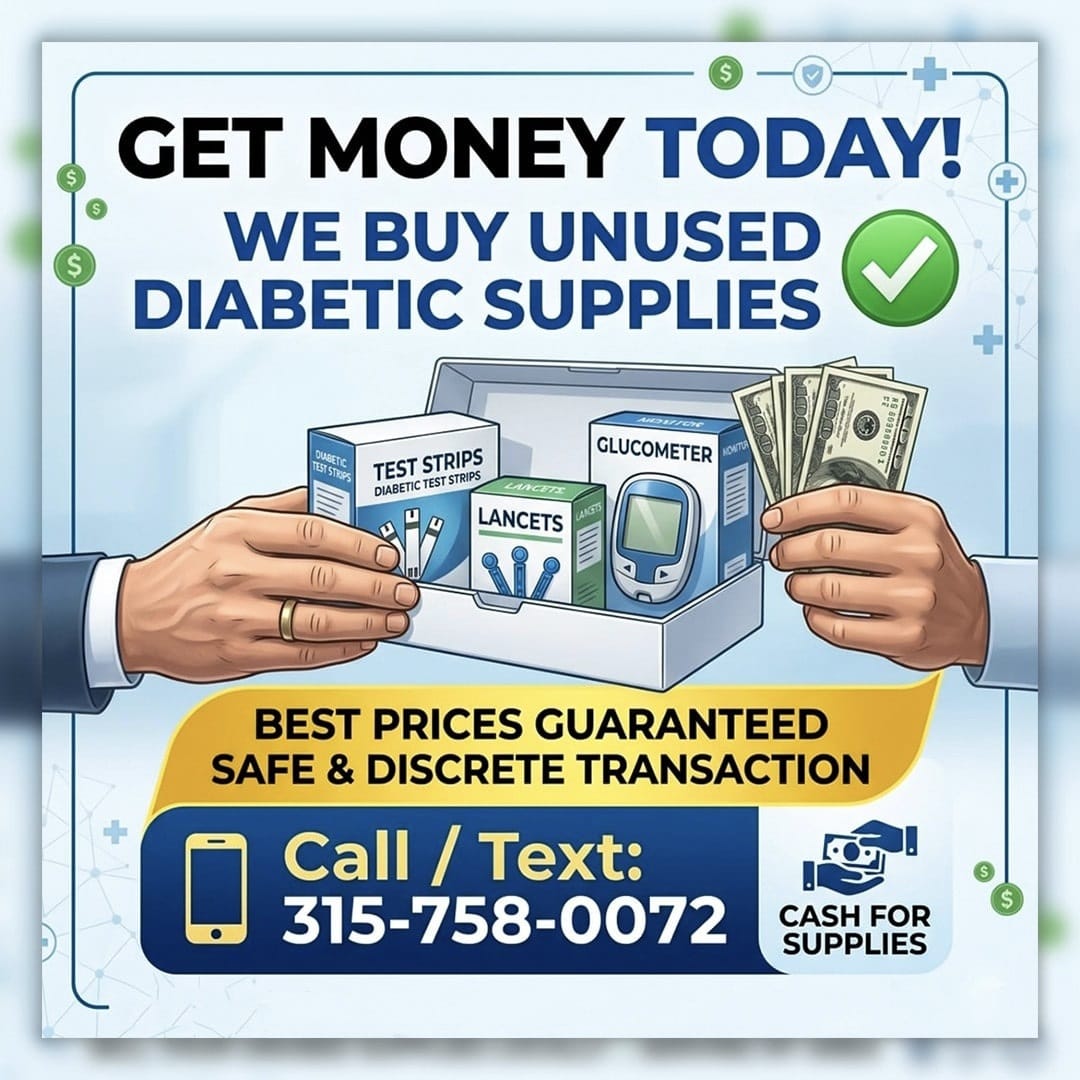 Cash for Diabetic Supplies Facebook ad: Get Paid for Unused Supplies Today