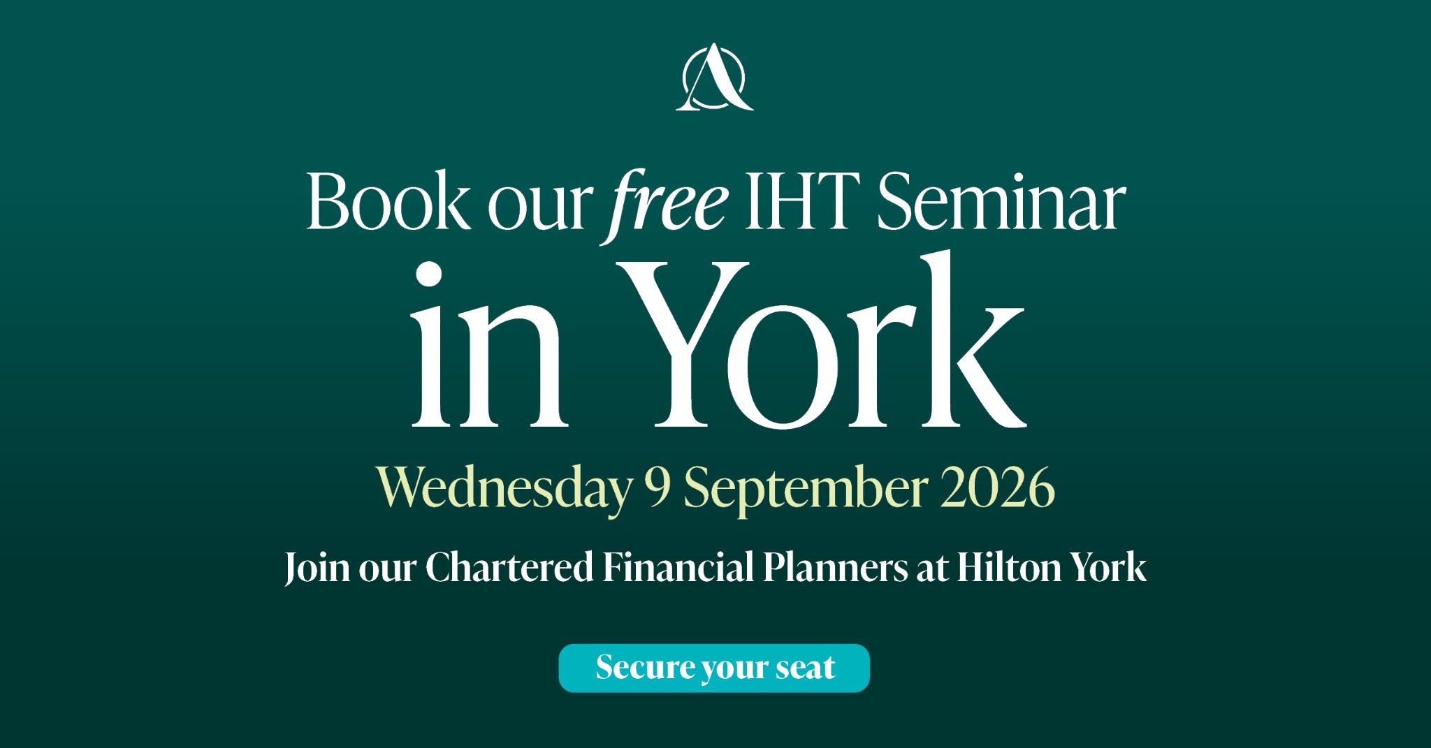 Attivo Facebook ad: Secure your space at our free IHT Seminar.