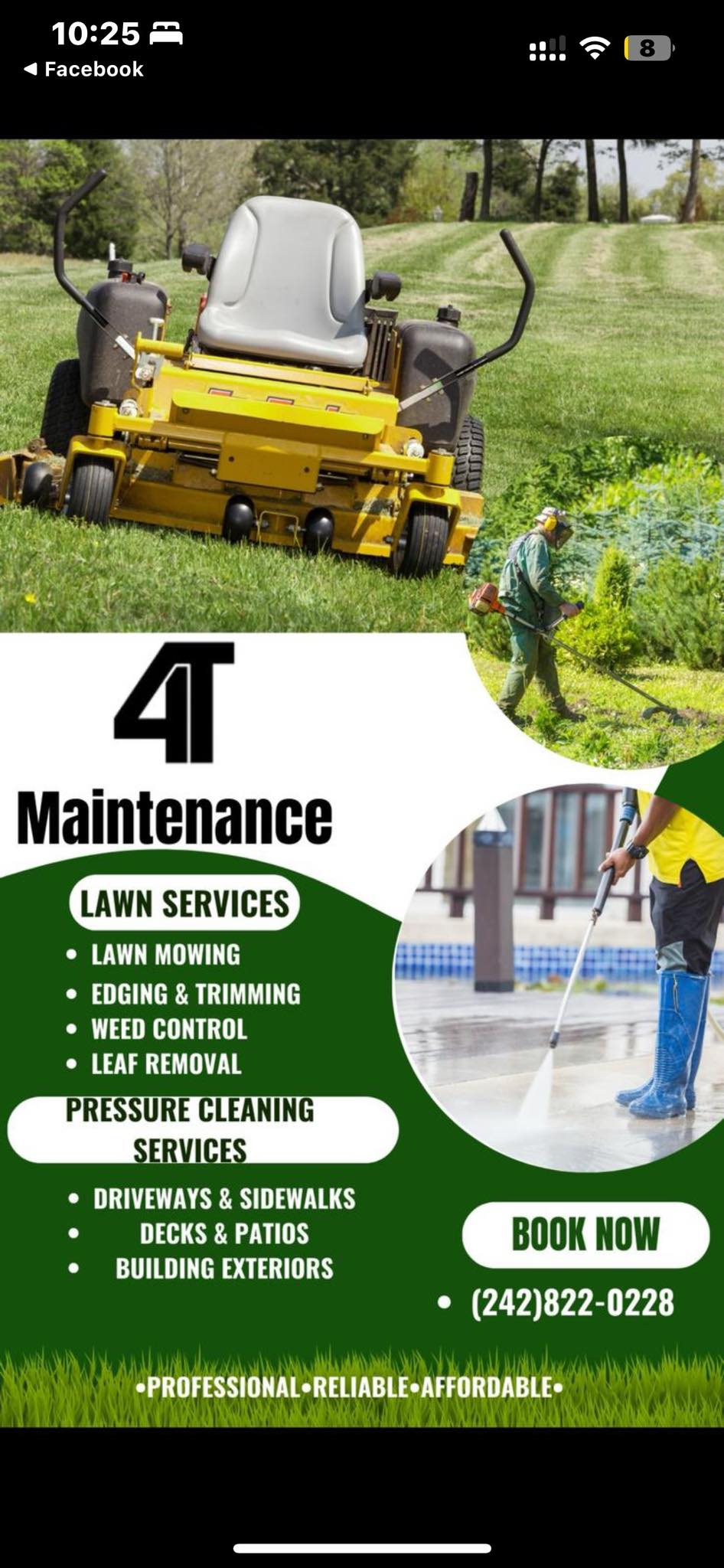 4 T’s Maintenance Facebook ad from Oct 16, 2025