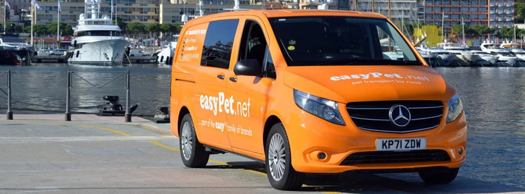 easyPet Facebook ad: easyPet offers safe, overland transport for dogs, cats…