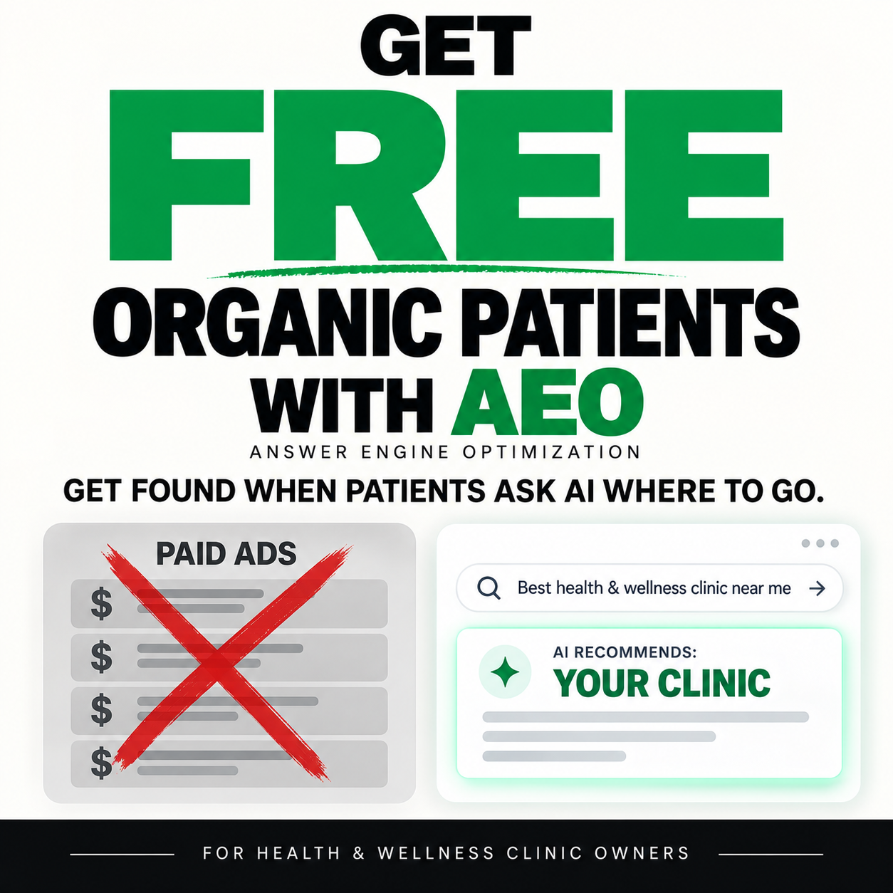 AI Clinic Growth Facebook ad: $0 Ad Spend. 10 New Patients.