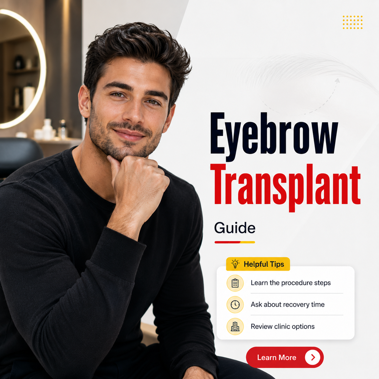 LifeFixer Facebook ad: Eyebrow Transplant Info