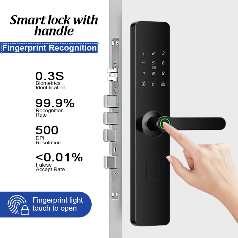 Zhengzhou Ruixiang Intelligent Technology Co., Ltd. Facebook ad: Semi-Automatic WiFi Smart Door Lock with Handle