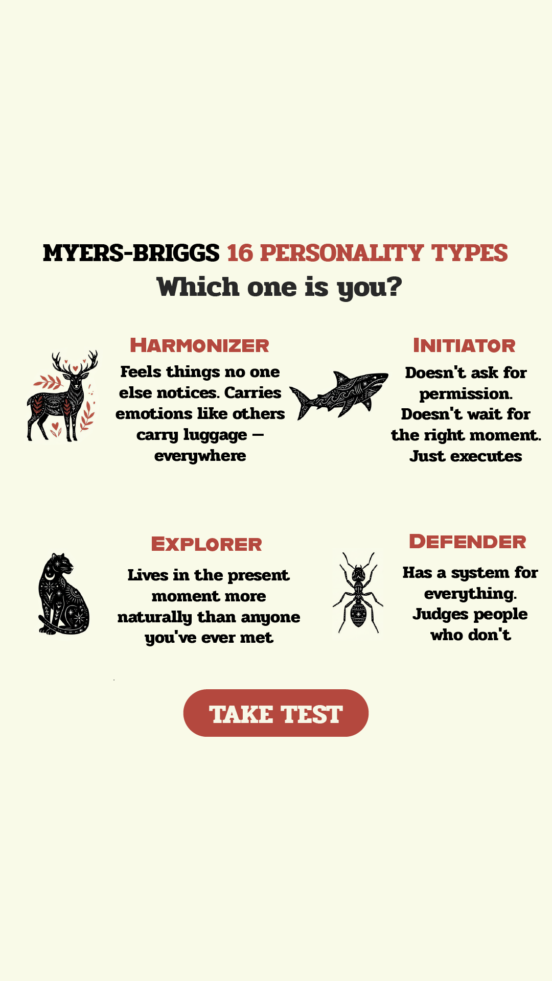 Personality Type Facebook ad