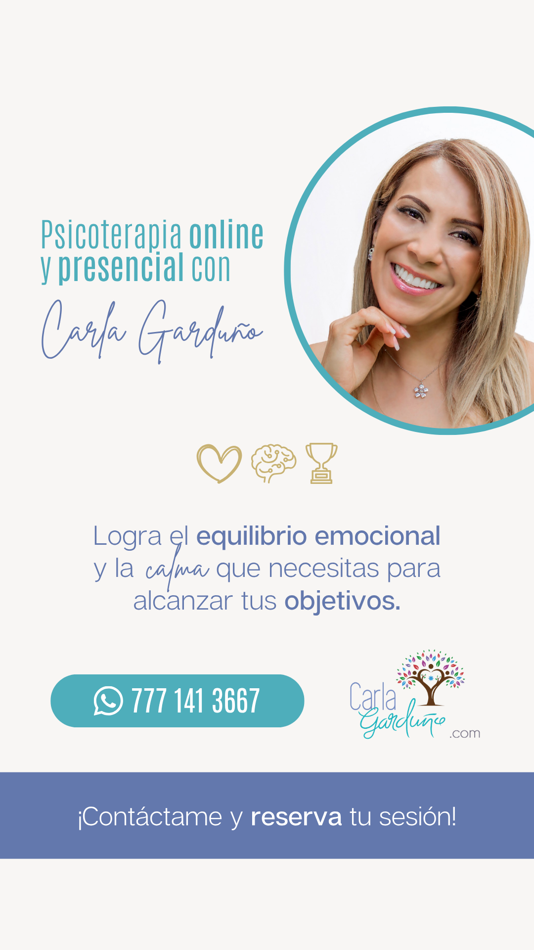 Carla Garduno Psicoterapia Online Facebook ad from Jul 5, 2026