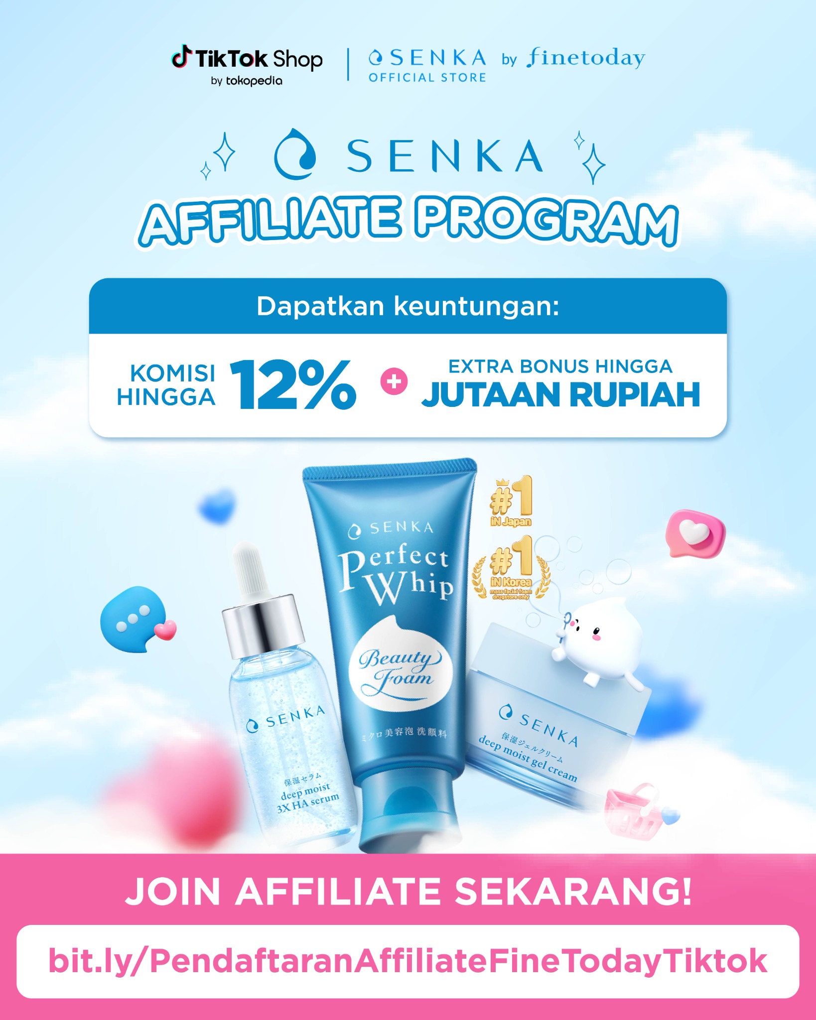 Senka Indonesia Facebook ad: Teman Senka, yuk join TikTok Affiliate Program Senka…