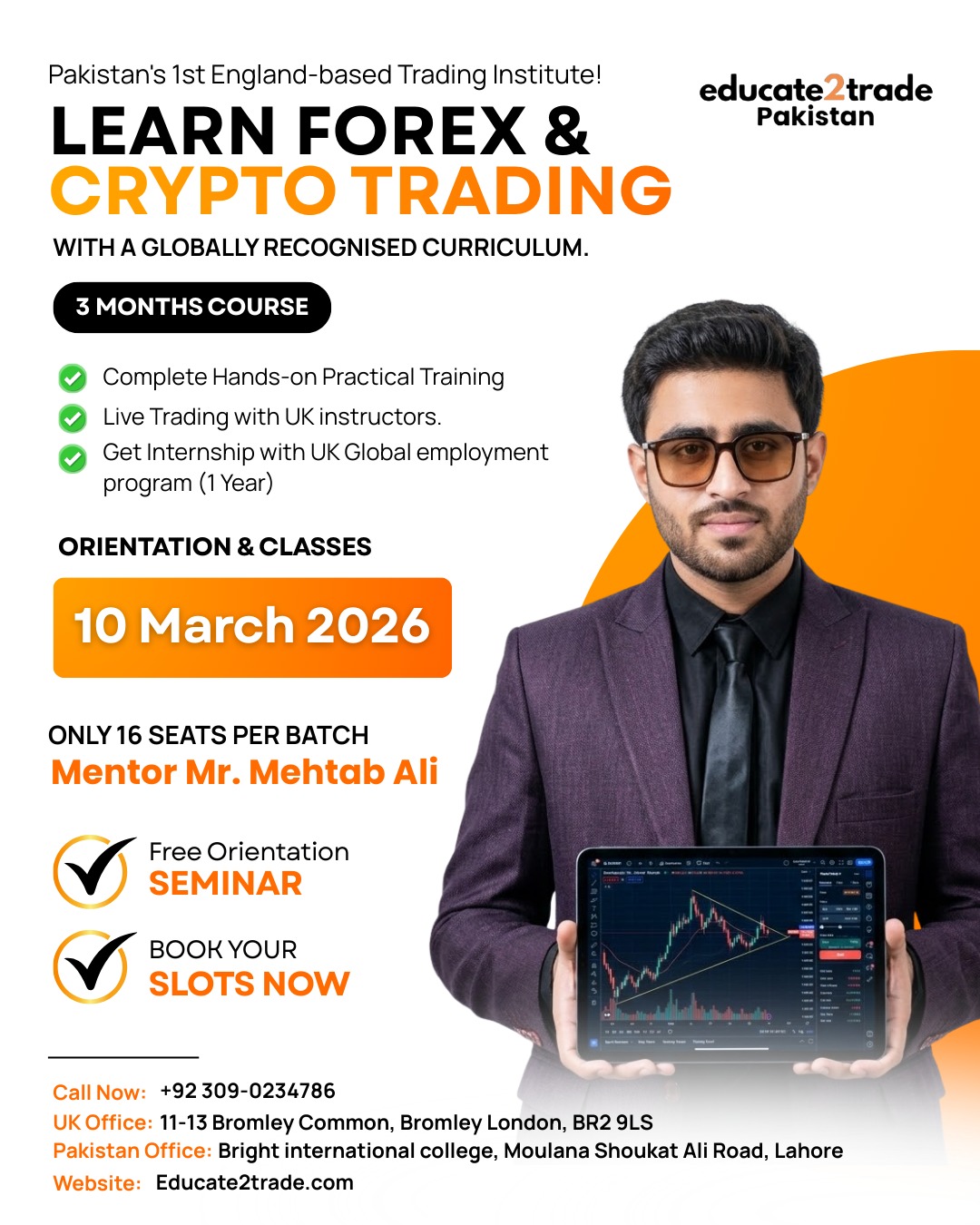 Educate2trade Pakistan Facebook ad: Forex & Crypto Trading (Basic to Advanced) 3rd…