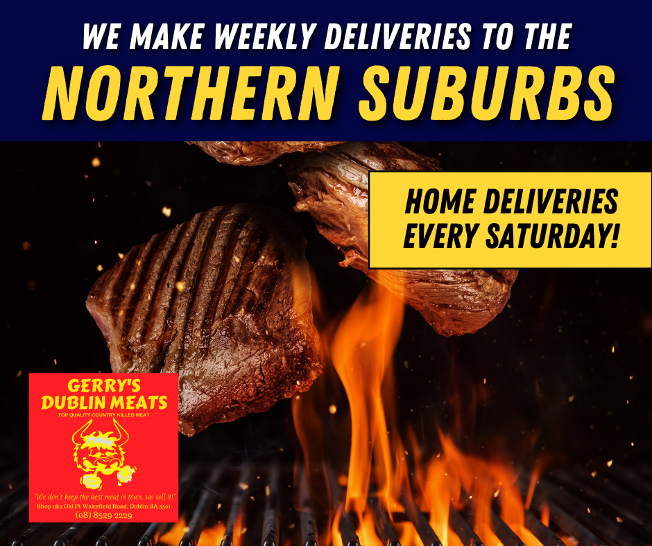 Dublin- Gerry's Meat Store Facebook ad: Quality meat delivered to your door!