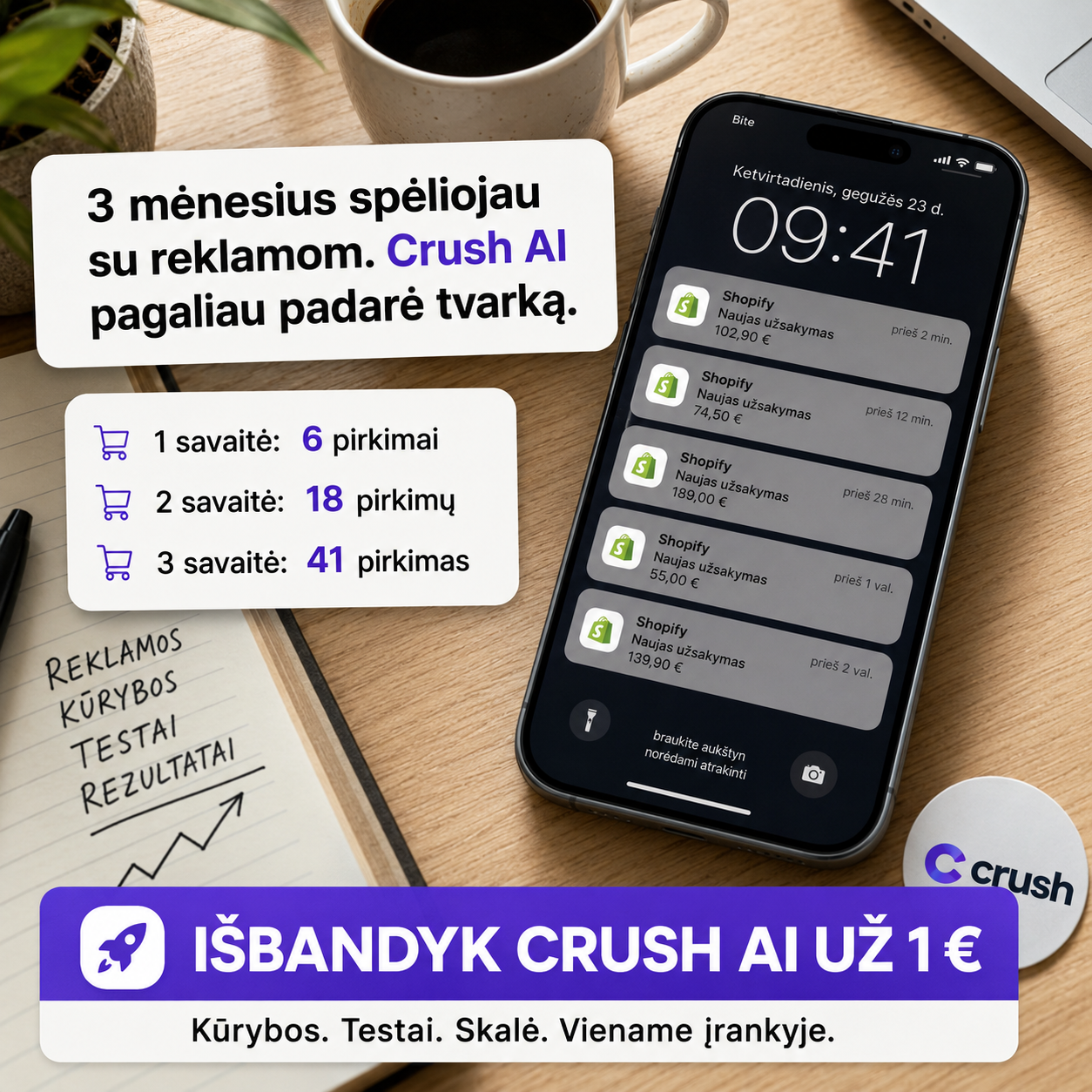 trycrush.ai Facebook ad