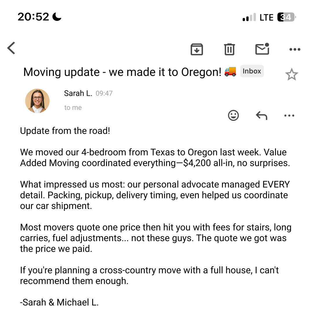 Value Added Moving Facebook ad