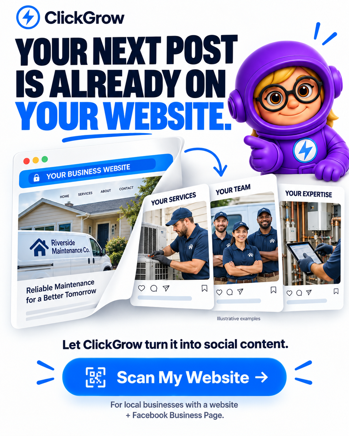 ClickGrow AI Facebook ad: Your site already knows
