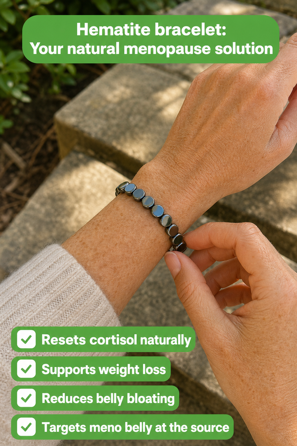 Haima Facebook ad: Haima Hematite Bracelet | Your Natural Menopause Solution