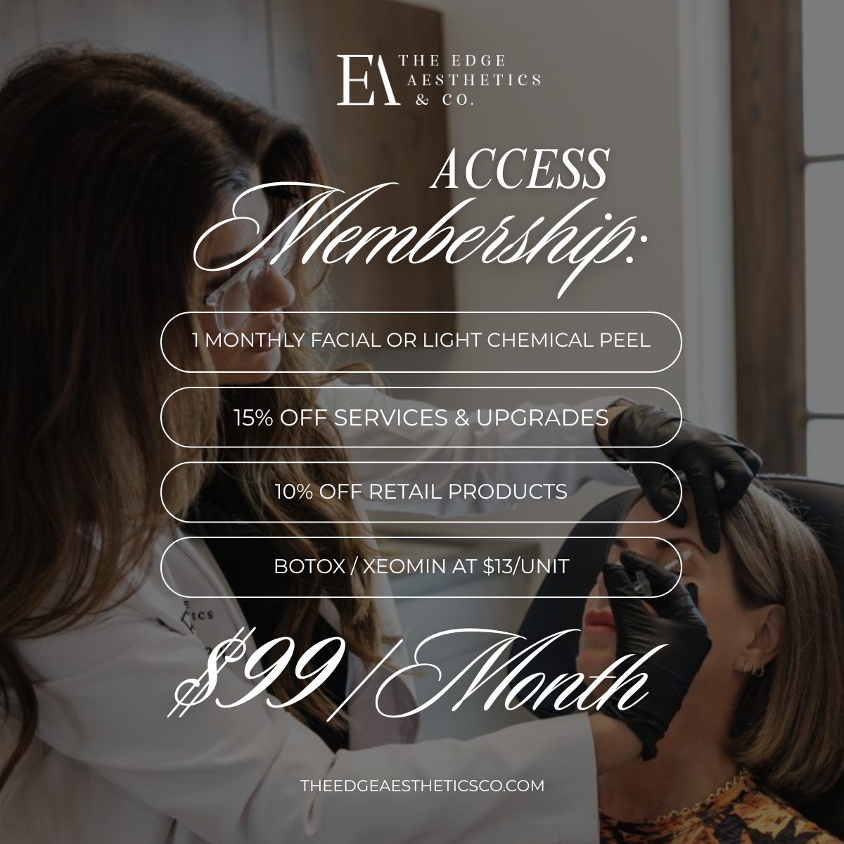 The Edge Aesthetics & Co. Facebook ad: Join Today!