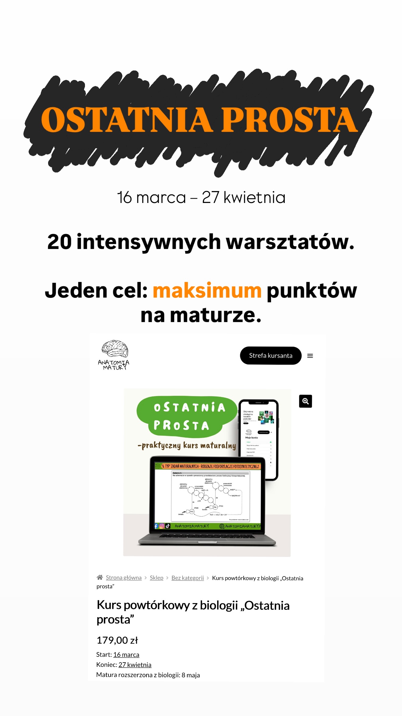 Anatomia Matury Facebook ad from Mar 7, 2026