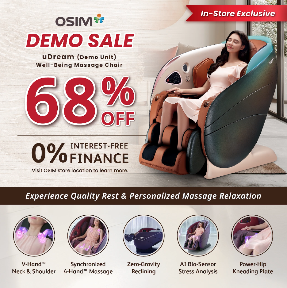 OSIM USA Facebook ad: OSIM Massage Chair display units are now available…