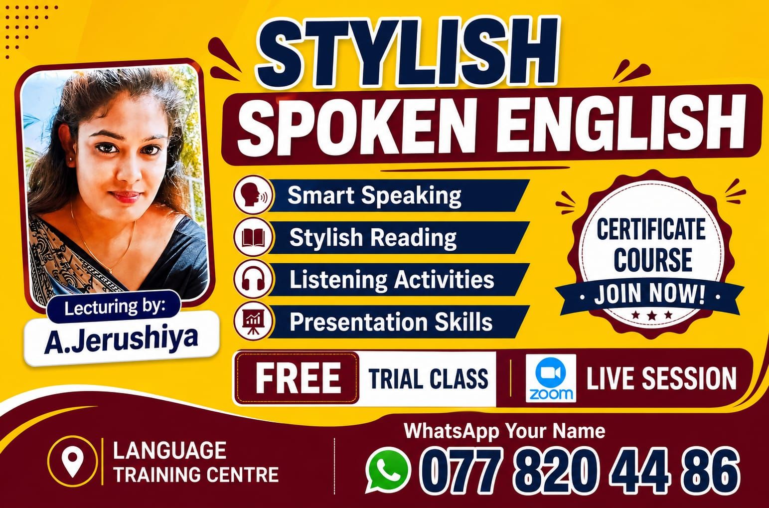 Sinhala Language Training Centre - SLTC Facebook ad: Class via