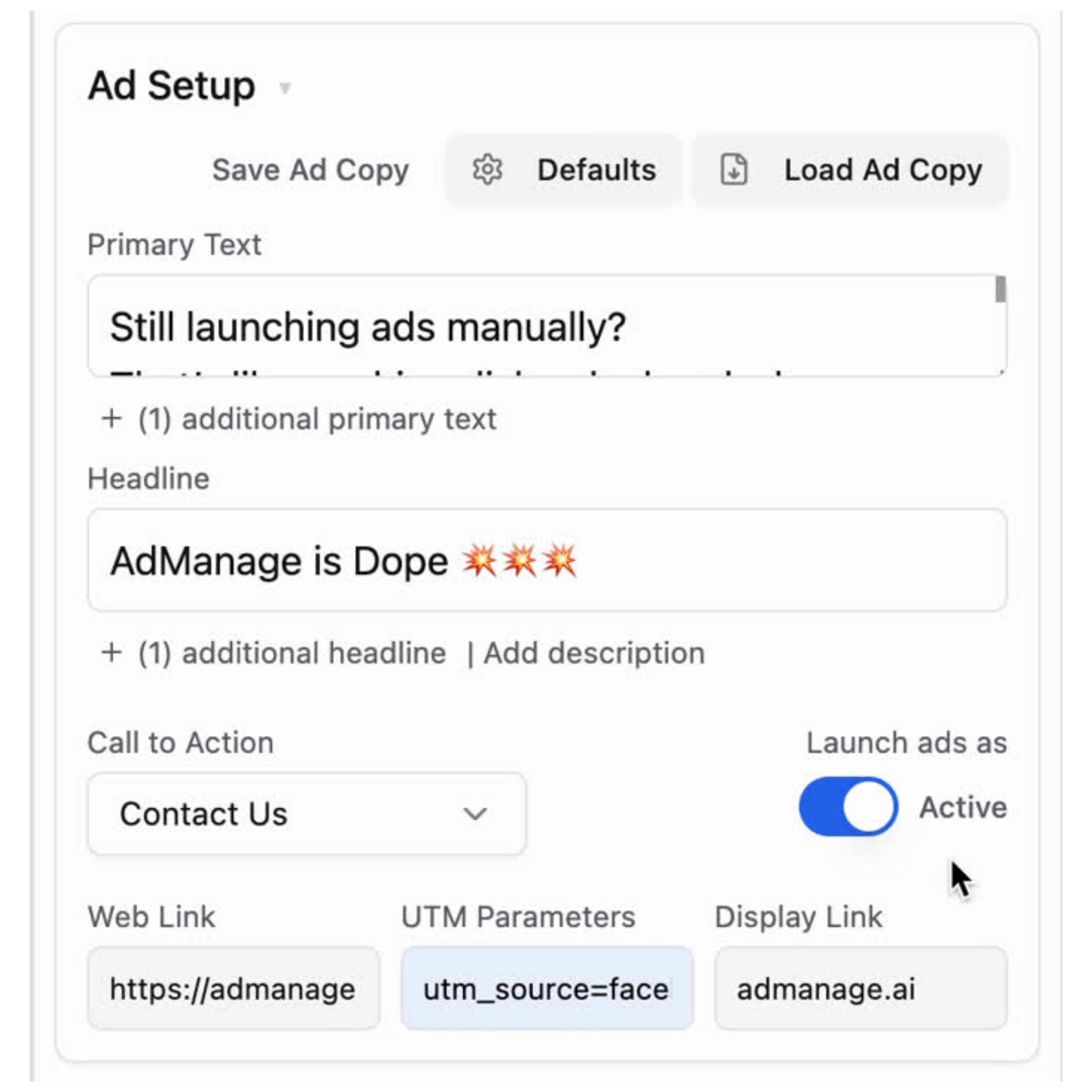 AdManage  Facebook ad