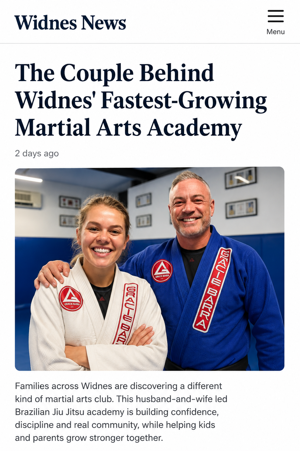 Gracie Barra Halton Widnes Facebook ad