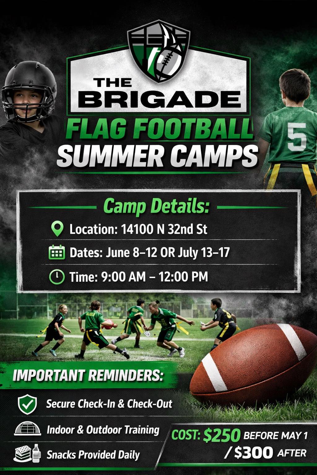 AZ Youth Football Brigade Facebook ad: 2026 Summer Camps