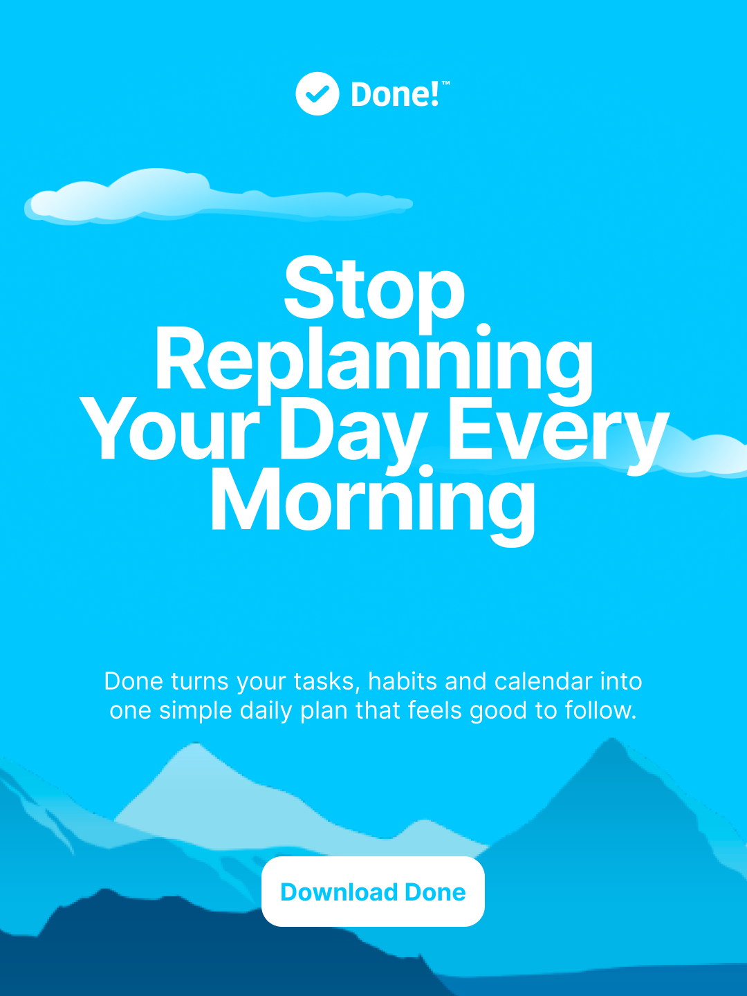 Done - Happy Productivity App Facebook ad from Jul 31, 2026