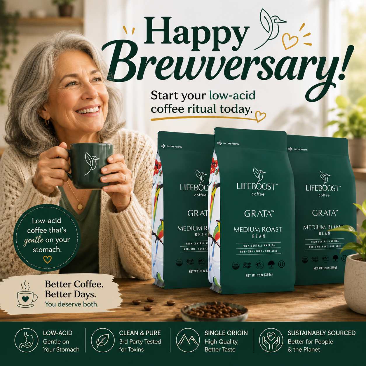 Lifeboost Coffee Facebook ad