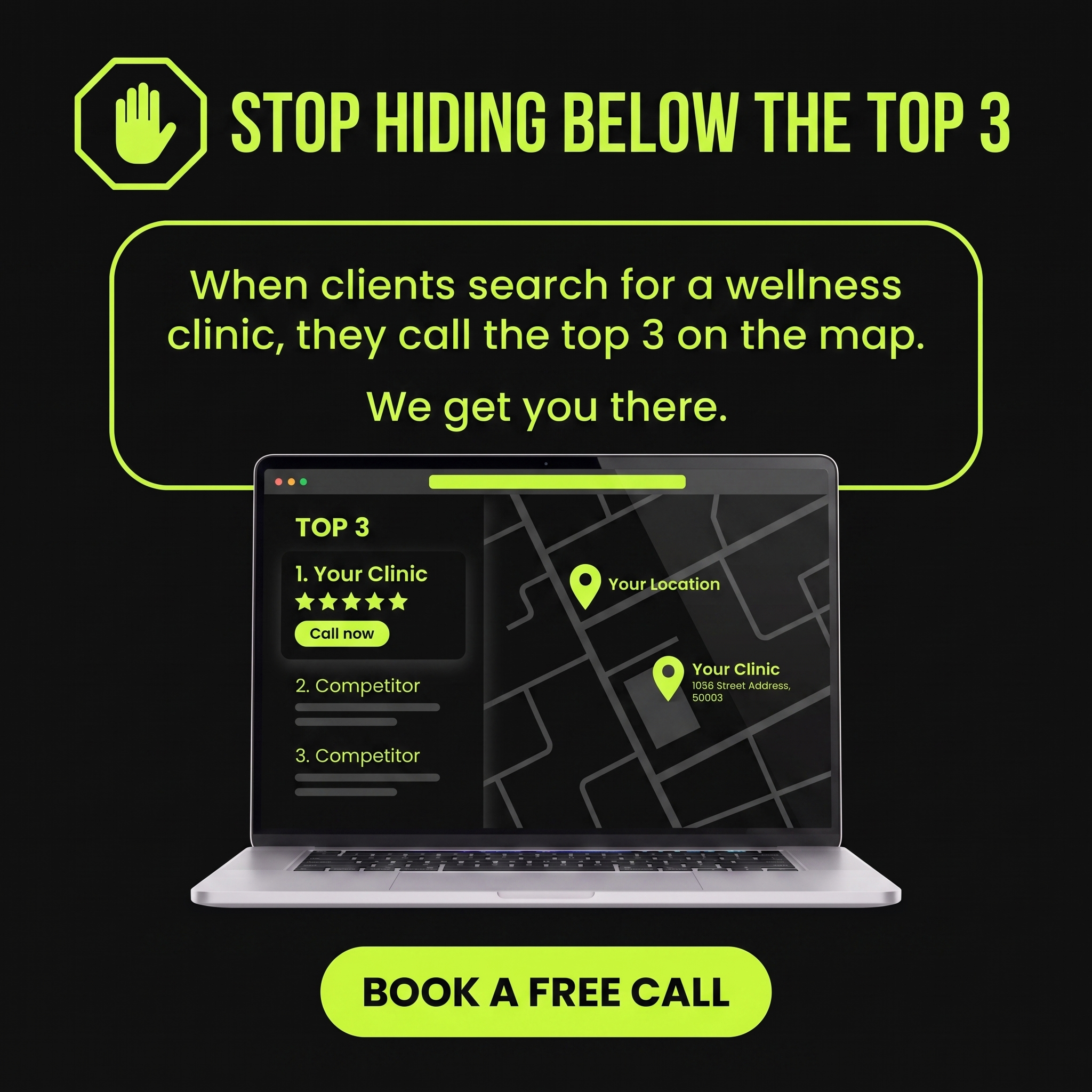 Clinic Fuse Facebook ad: Get More Aesthetic & Wellness Clients From Google.