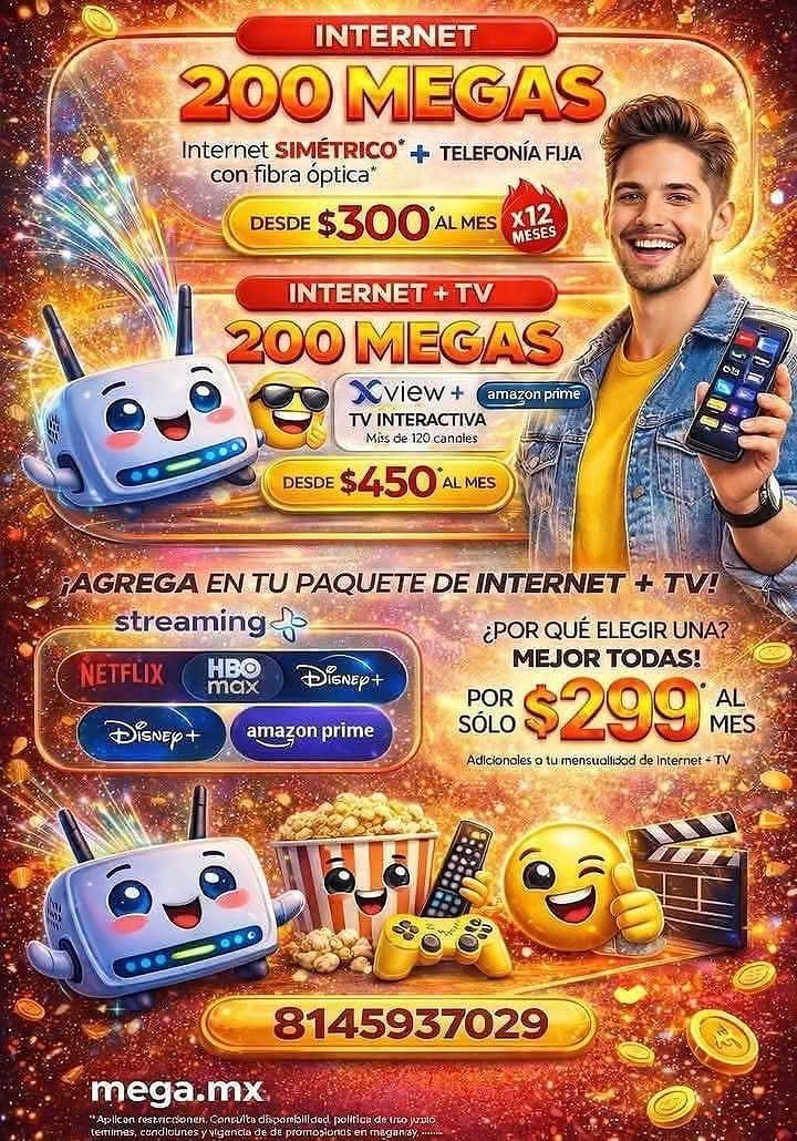 Megacable Facebook ad from Jul 7, 2026