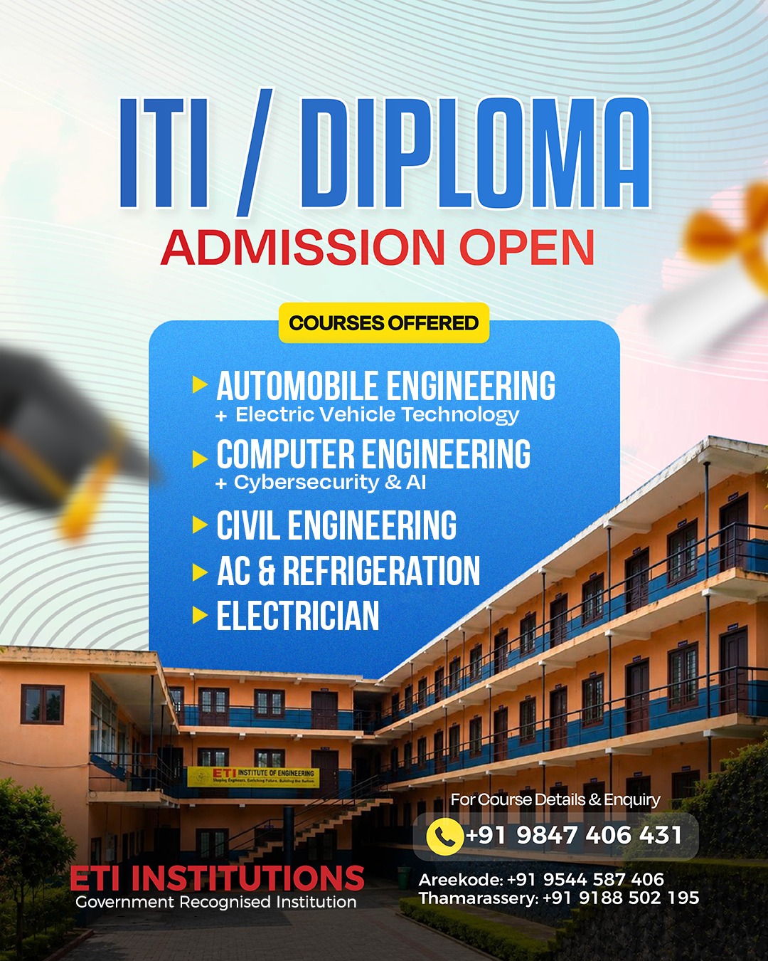 ETI Institutions Facebook ad: Your career starts with the right education.