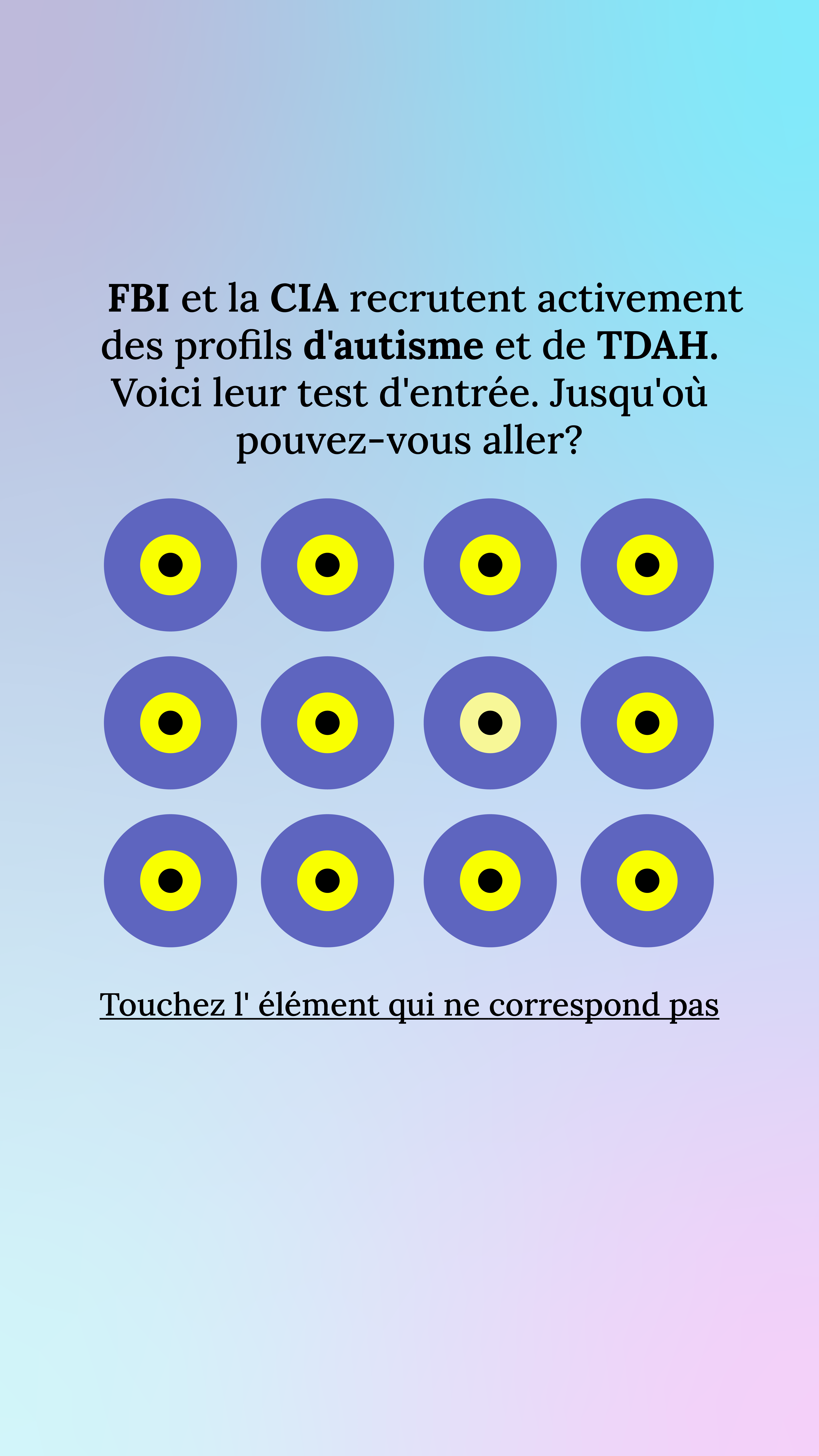 International IQ test Facebook ad