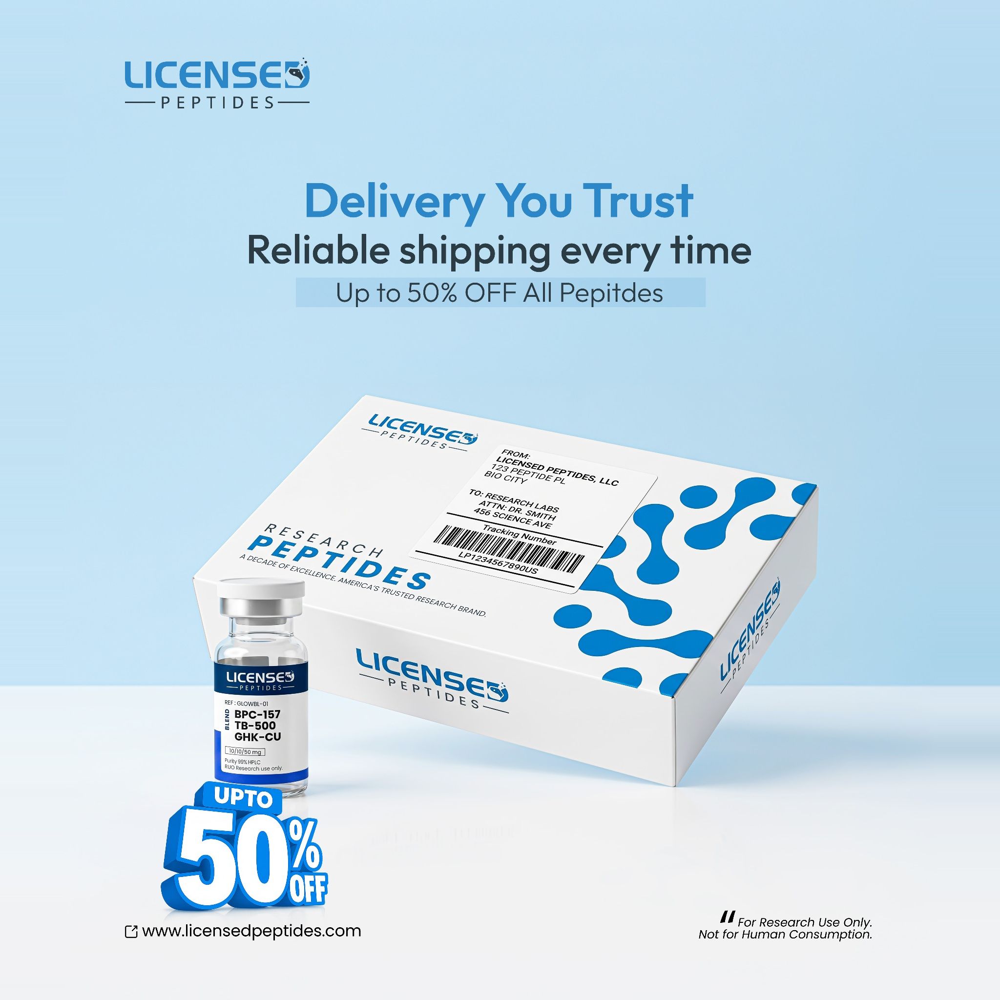 Licensed Peptides Research Updates Facebook ad