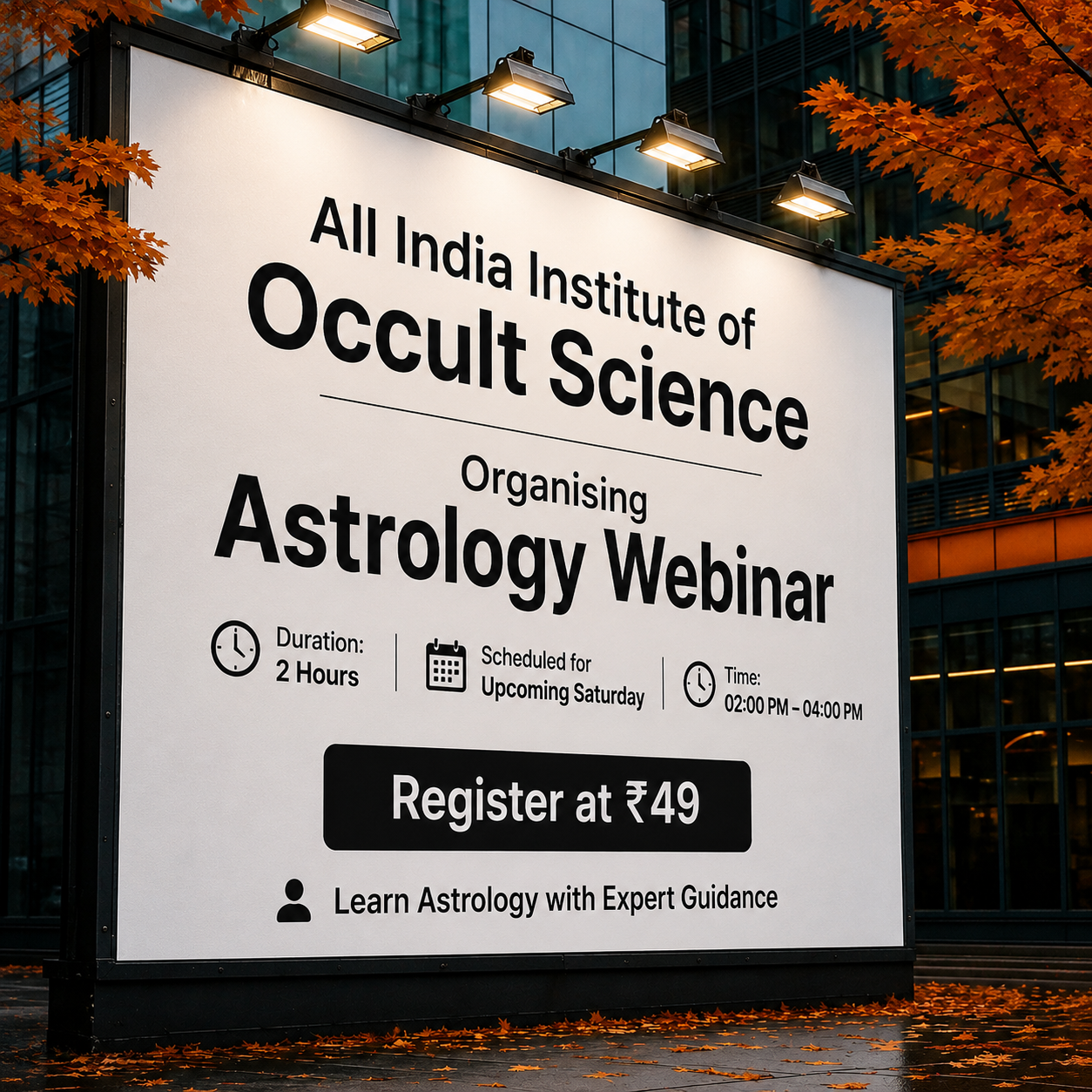 All India Institute of Occult Science Facebook ad: Register at ₹49