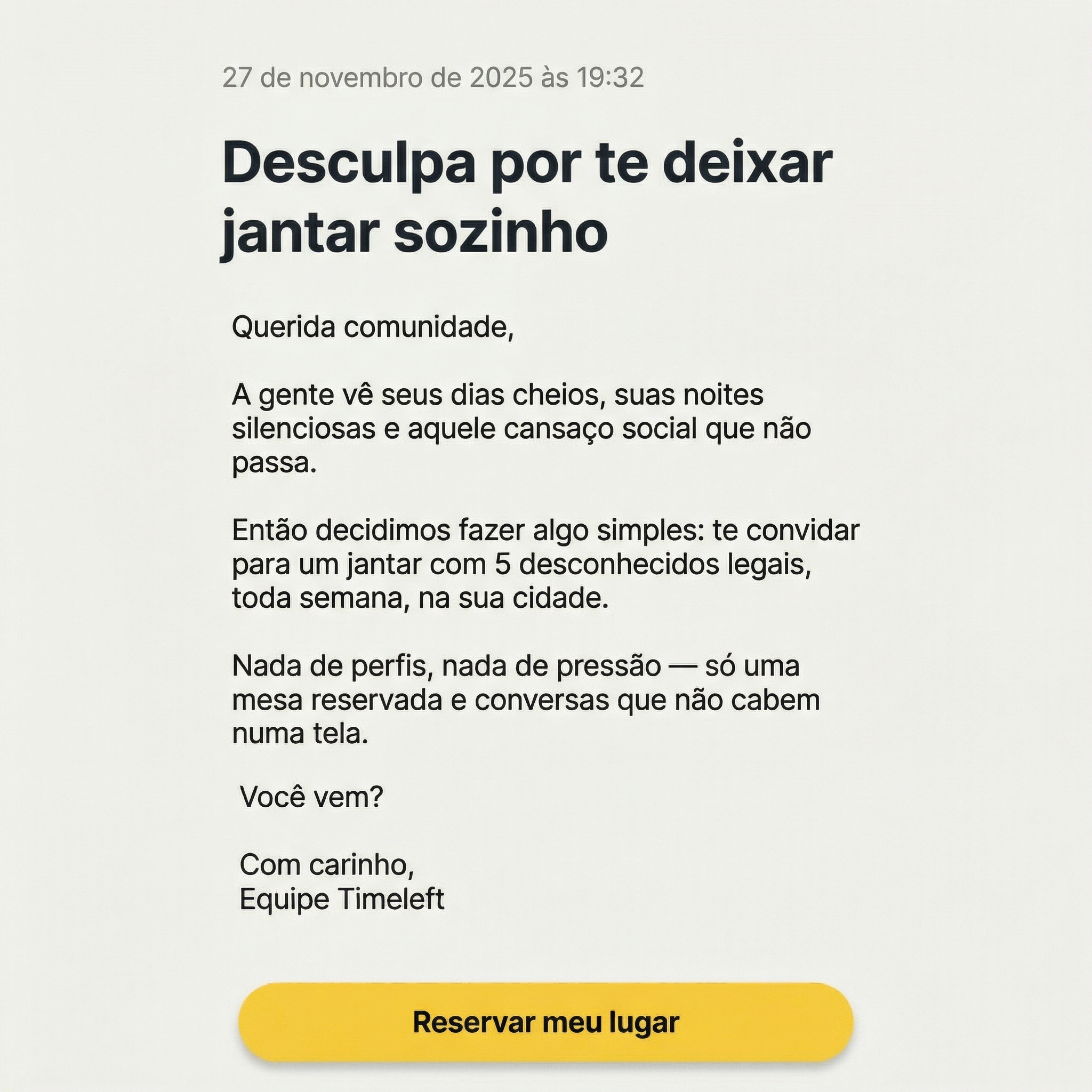 Timeleft Facebook ad