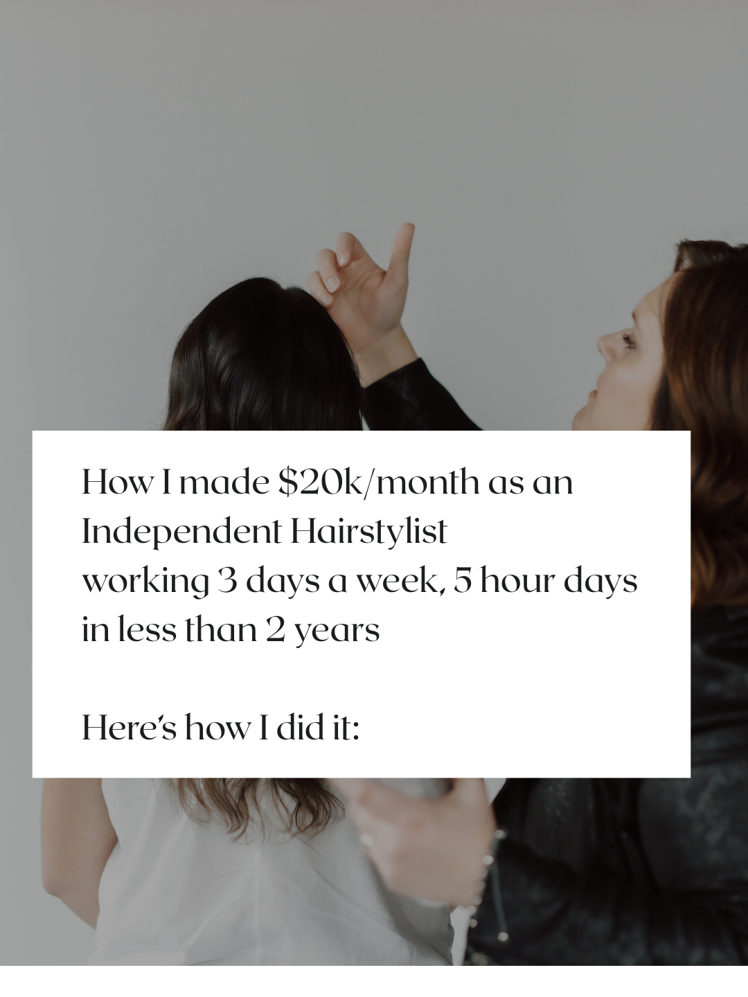 Mandy Zehnder, Stylist + Educator Facebook ad: Hey! I’m Mandy, founder of Beauty Business Formula.