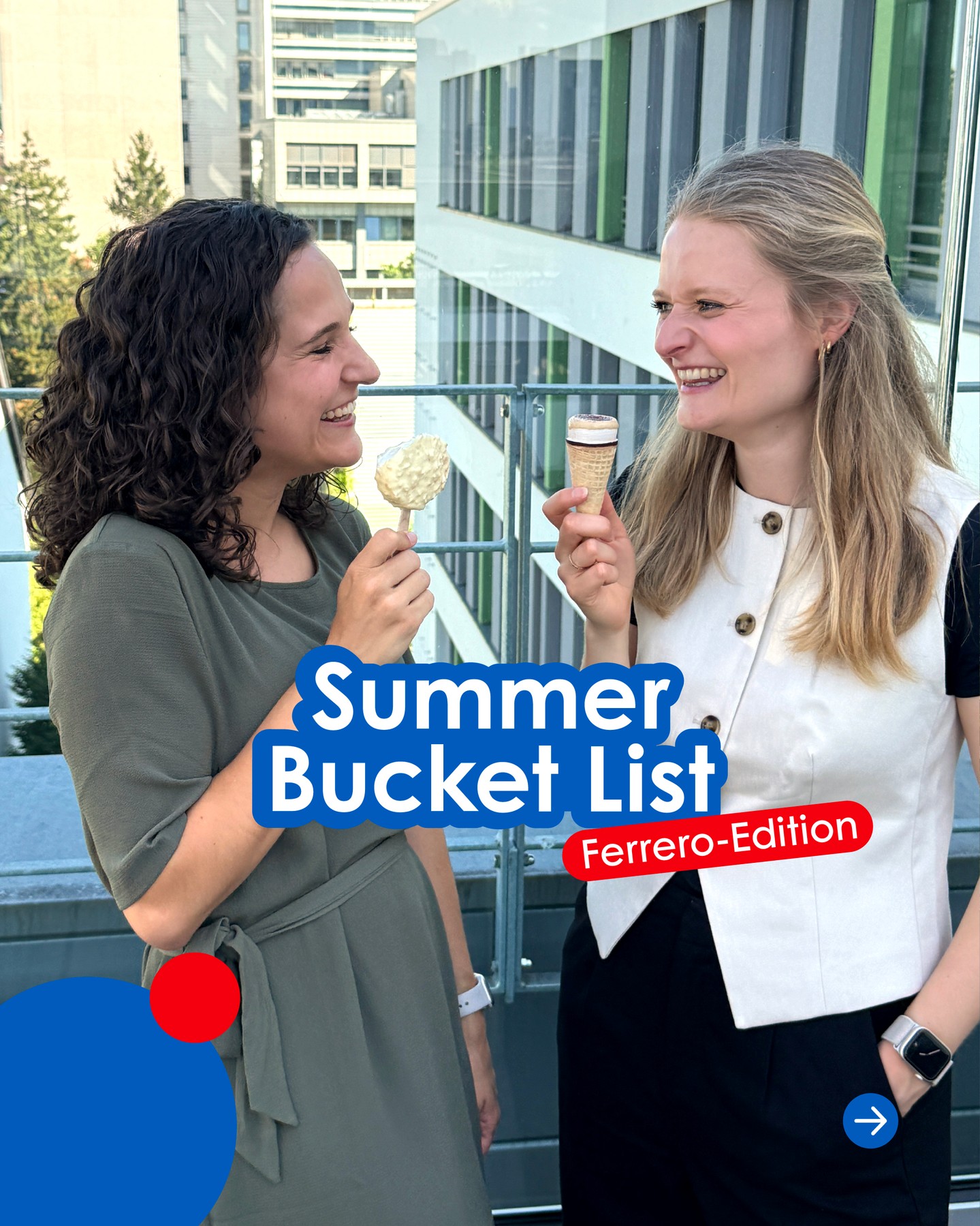 Ferrero Deutschland Karriere Facebook ad: Hot outside. Coole Benefits.