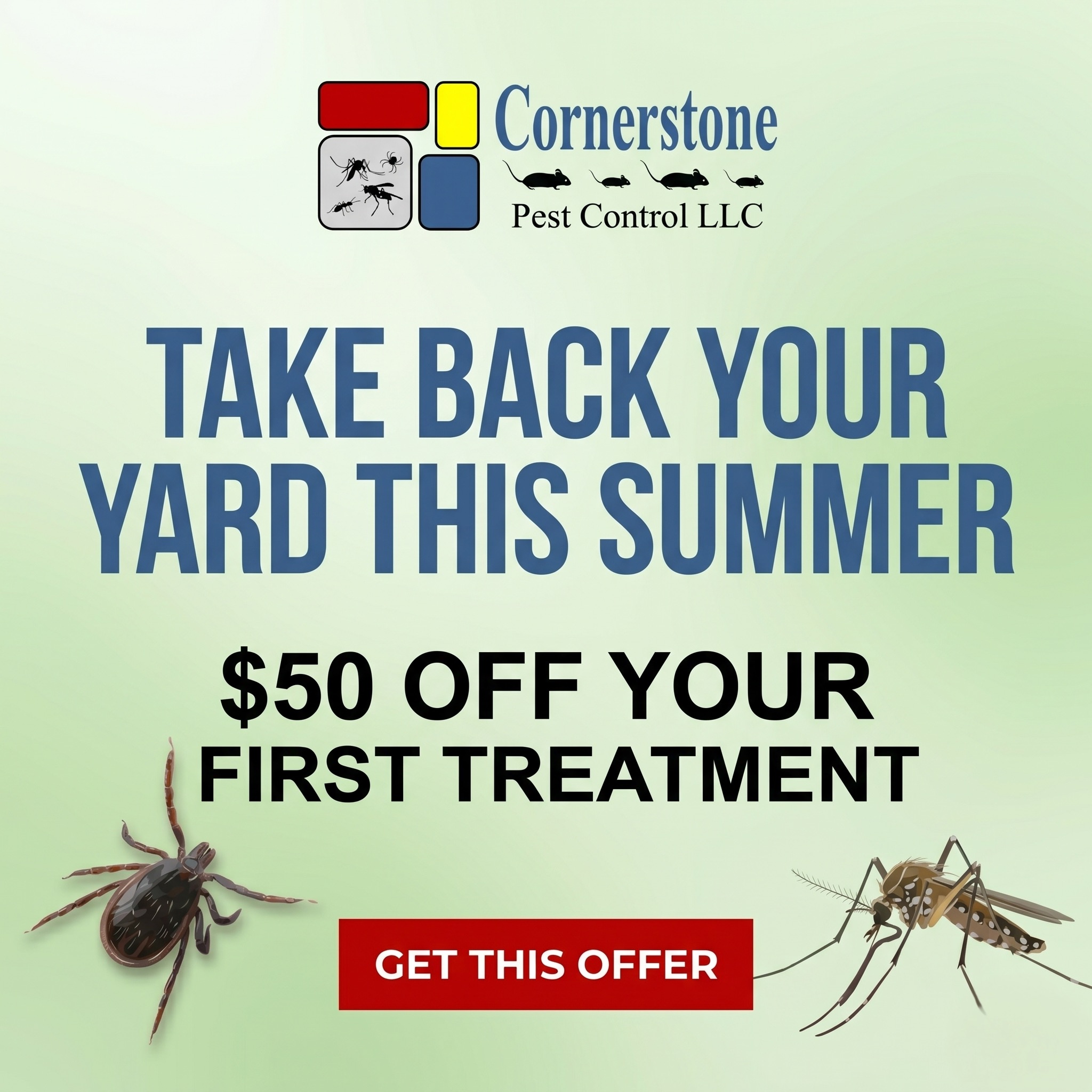 Cornerstone Pest Control Facebook ad from Apr 28, 2026